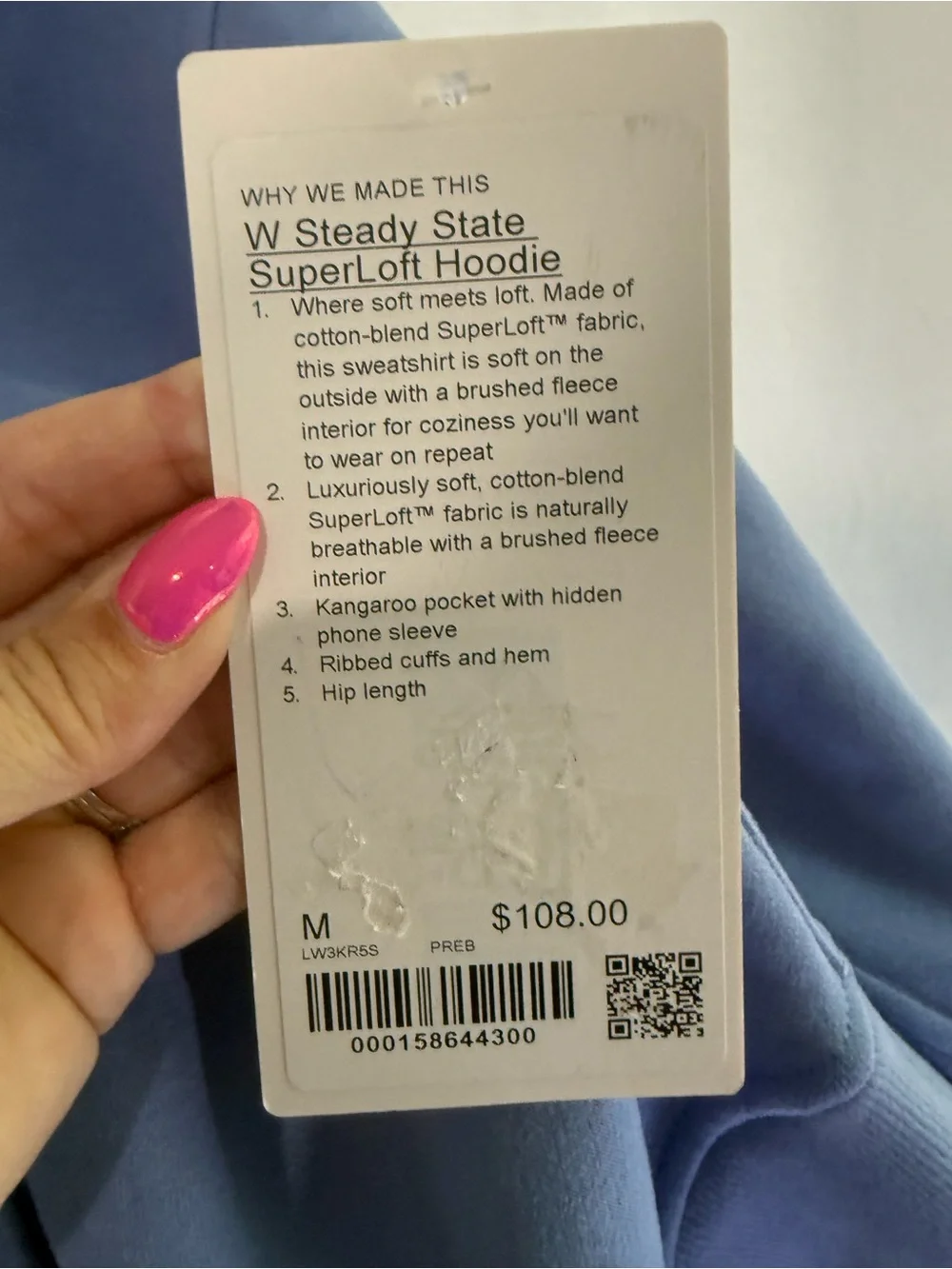 NWT Lululemon Women's Steady State Hoodie Pullover Sweatshirt - size M(prepblue) - Picture 2 of 6